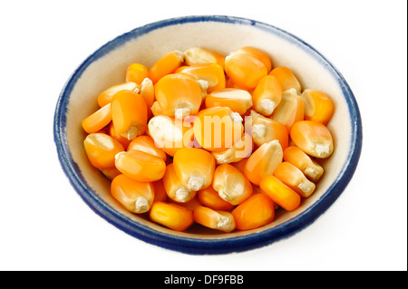 corn seeds in bowl Stock Photo