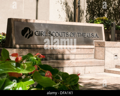 Girl Scouts of the U.S.A. headquarters sign in New York City, USA Stock Photo