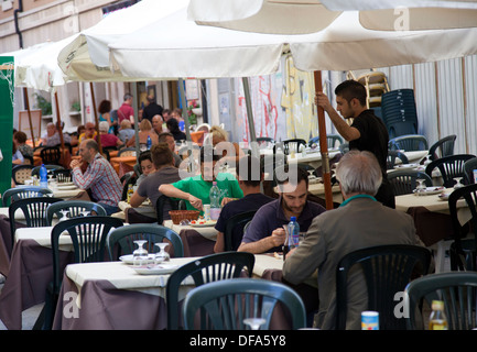 Via Sardegna Restaurants in Cagliari - Sardinia Stock Photo