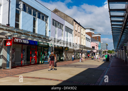 Shops and stores in the centre of Llanelli, Carmarthenshire, Wales UK Stock Photo