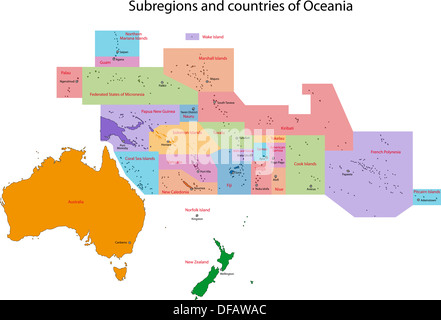 Oceania map Stock Photo