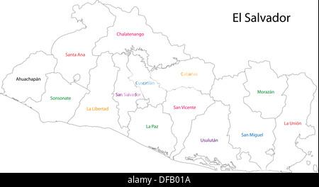 Outline El Salvador map Stock Photo