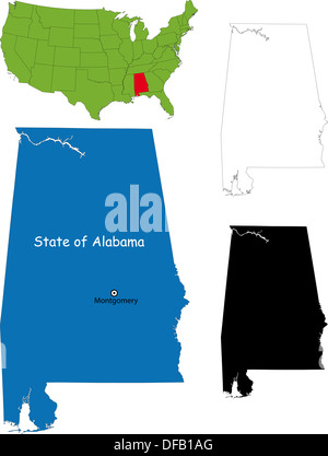 Alabama map Stock Photo