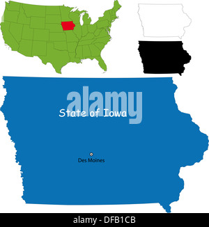 Iowa map Stock Photo
