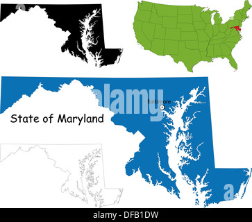 Map of USA with state borders and national flag Stock Photo - Alamy