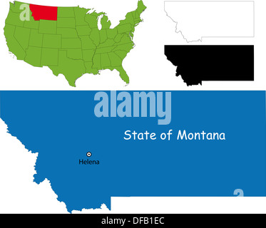 Montana map Stock Photo
