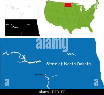 North dakota map Stock Photo