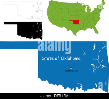 Oklahoma map Stock Photo