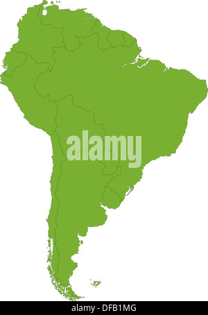Green South America map Stock Photo