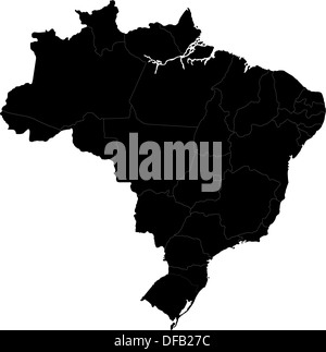 Black Brasilia map Stock Photo