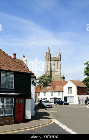 village and All Saints church Lydd Kent England UK Stock Photo