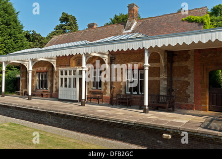 Platform on the old Royal Station, Wolferton, Norfolk, UK; now a private residence but used by Royals as close to Sandringham Stock Photo
