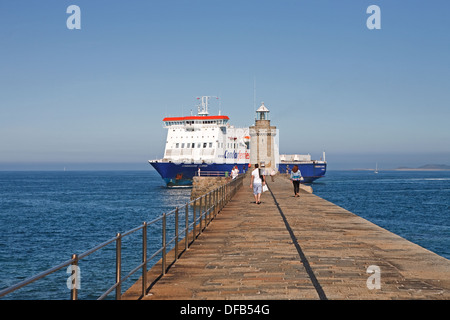 A Condor Ferry arriving into St Peter Port in Guernsey Stock Photo