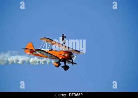Breitling wing walkers at Sywell Aerodrome Northamptonshire Stock Photo