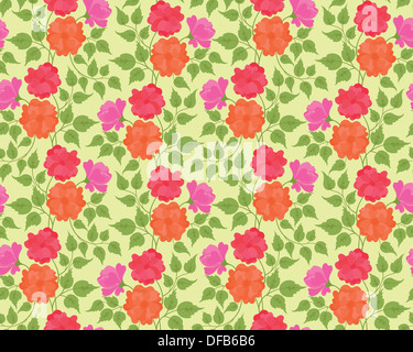 Seamless vector background with flowers Stock Photo - Alamy