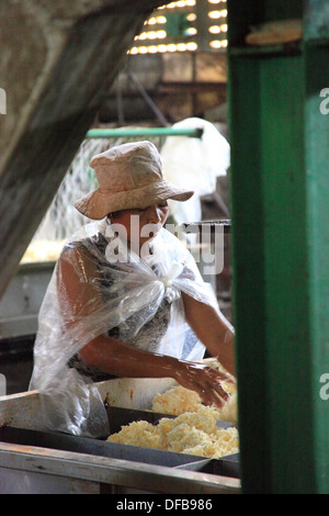 Rubber factory in Cambodia Stock Photo