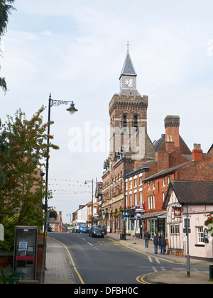 High Street with Town Hall in Congleton Cheshire UK Stock Photo