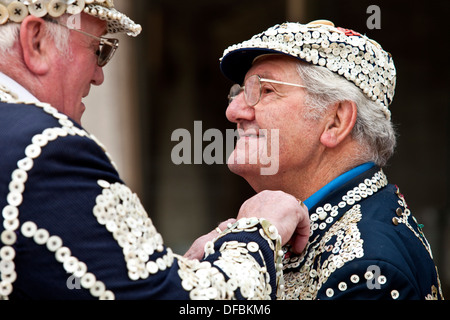 The Pearly Kings and Queens Society Costermongers Harvest Festival, London, England Stock Photo