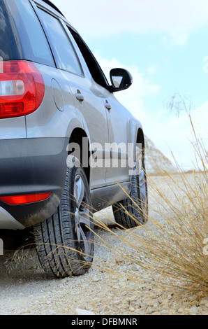 Side view part of car outdoor, close-up. Stock Photo