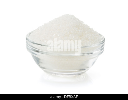 sugar in bowl isolated on white background Stock Photo