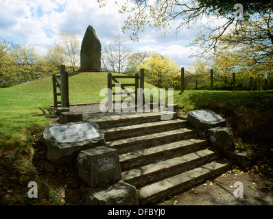 1950s memorial at Cilmery, Powys, Mid Wales, to Llywelyn ap Gruffydd (Llywelyn the Last, Prince of Wales) killed in 1282 at Irfon Bridge nearby. Stock Photo