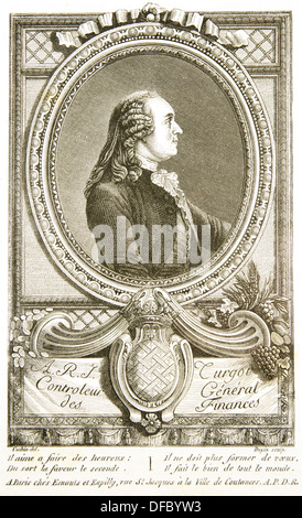 Anne-Robert-Jacques Turgot, Baron de Laune (1727 – 1781). Was a French economist and statesman. Stock Photo