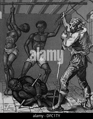 Brazilian slave trade. Engraving. Iconographic Enclyclopaedia of science, Literature and Art. 19th century. Stock Photo
