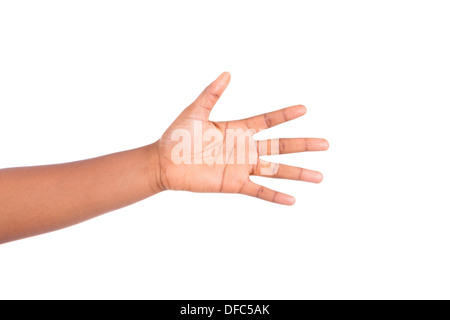 hand sign isolated on white background Stock Photo