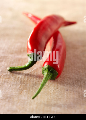 Fresh red whole chillis Stock Photo