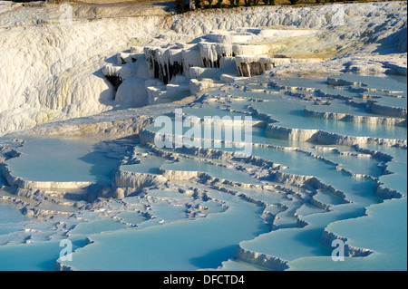Pamukkale, meaning "cotton castle" in Turkish,natural travertine thermal mineral pools Denizli, Turkey. Stock Photo