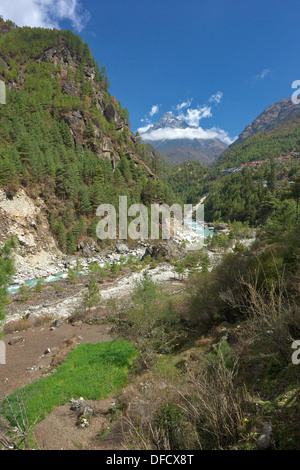 Dudh Koshi river on Everest base camp trek route in Nepal, Himalayas ...