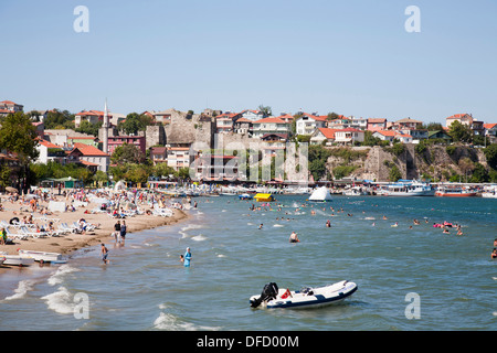 beach, amasra, black sea, turkey, asia Stock Photo