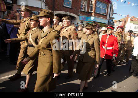 Parade at Sheringham 1940's weekend festival Stock Photo - Alamy