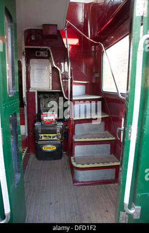 Routemaster vintage bus green at Sheringham 1940's festival weekend Stock Photo