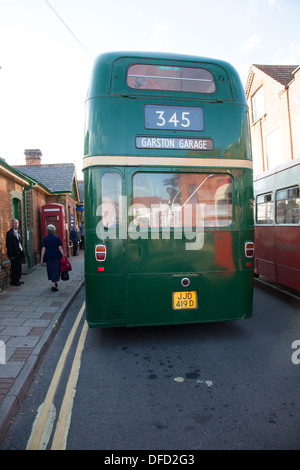 Routemaster vintage bus green Stock Photo