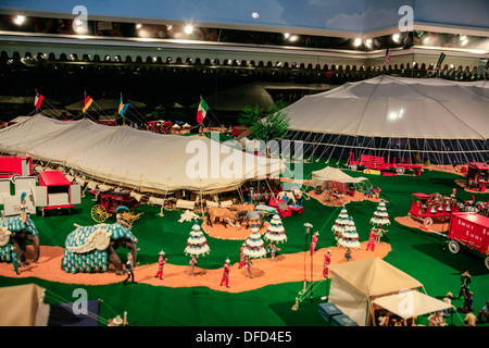 The Miniture Circus display at the Ringling Museum in Sarasota FL Stock Photo