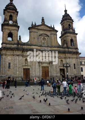 The Primary Cathedral of Bogota, in the Plaza Bolivar in Bogota, Colombia. Stock Photo