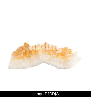 Citrine quartz crystals. Cut out on white background Stock Photo
