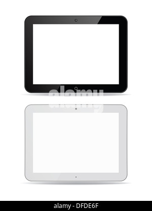 Black and White computer tablet touchscreen Stock Photo