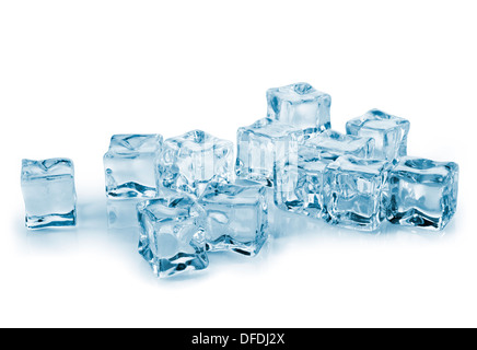 abstract backgrounds with ice cubes over wet glass Stock Photo