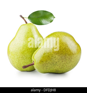 two ripe pears isolated on white background Stock Photo