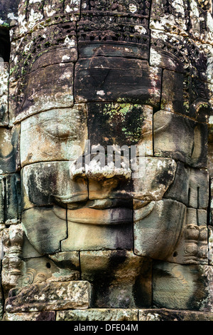 Stone bas-relief of Buddha in the temple of Angkor Thom. Stock Photo