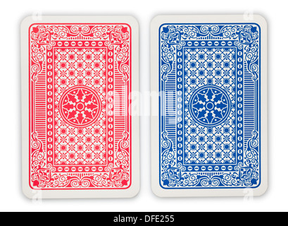 Back side poker playing cards isolated on white Stock Photo - Alamy