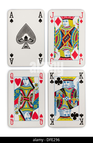 playing cards suits on white background with path Stock Photo