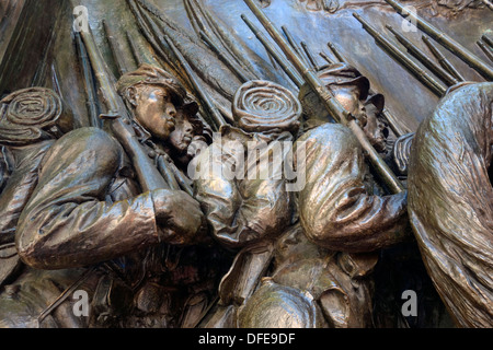 Robert Gould Shaw memorial and the Massachusetts 54th regiment Stock Photo