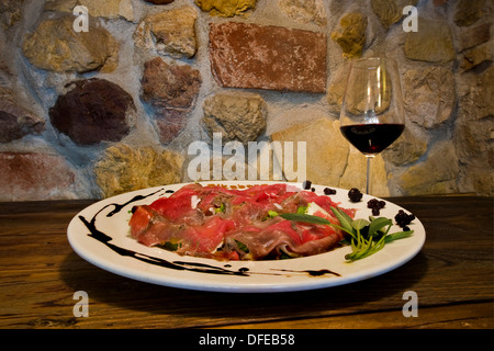Italy, Veneto, Recoaro Terme, italian food, carne salada, salada meat Stock Photo