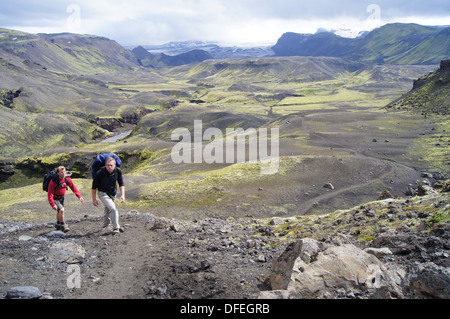 On the Laugavegur Trail near Emstrur, Iceland Stock Photo