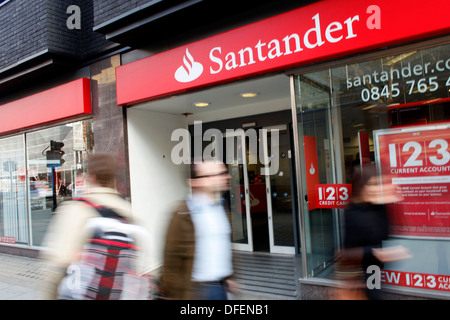 Santander bank branch in Tottenham Court Road London UK 22 March 2012. Stock Photo