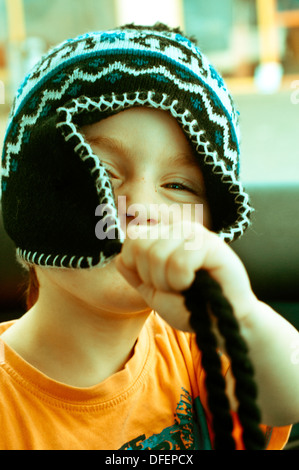Cute boy wearing a hat Stock Photo