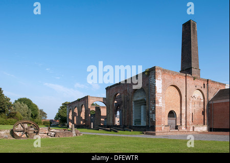 Machinery workshop at Le Grand-Hornu / Grand Hornu / MAC's, old industrial coal mining complex in the Borinage, Hainaut, Belgium Stock Photo